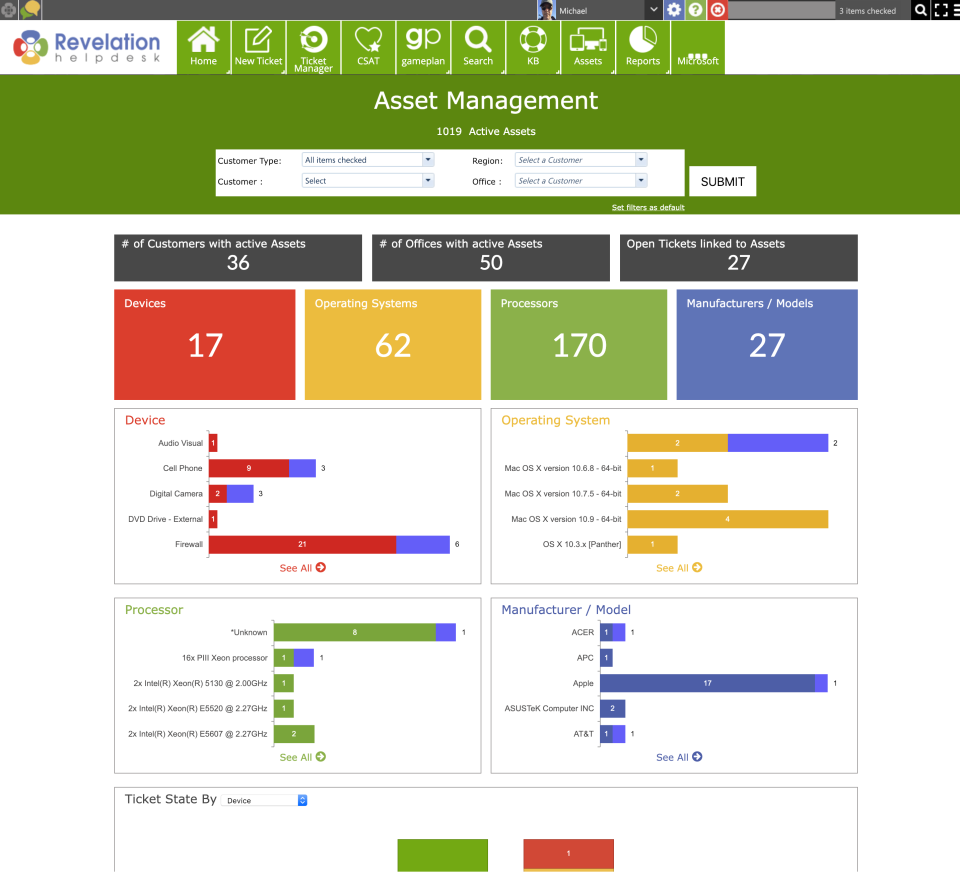 screenshot of Revelation helpdesk